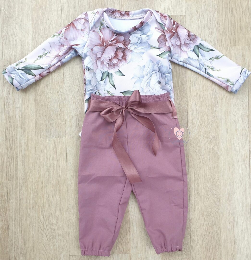 On Order Long or Short Sleeve Peonies Vest and Plum pants Set - Image 7