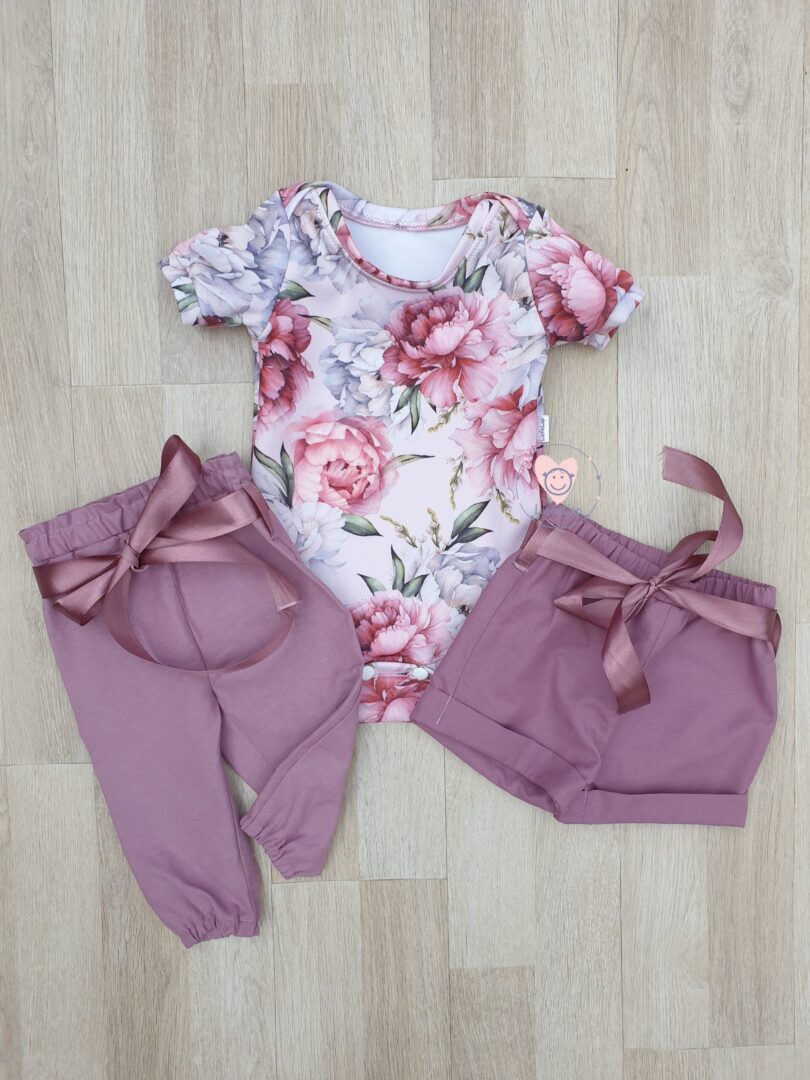 On Order Long or Short Sleeve Peonies Vest and Plum pants Set - Image 9