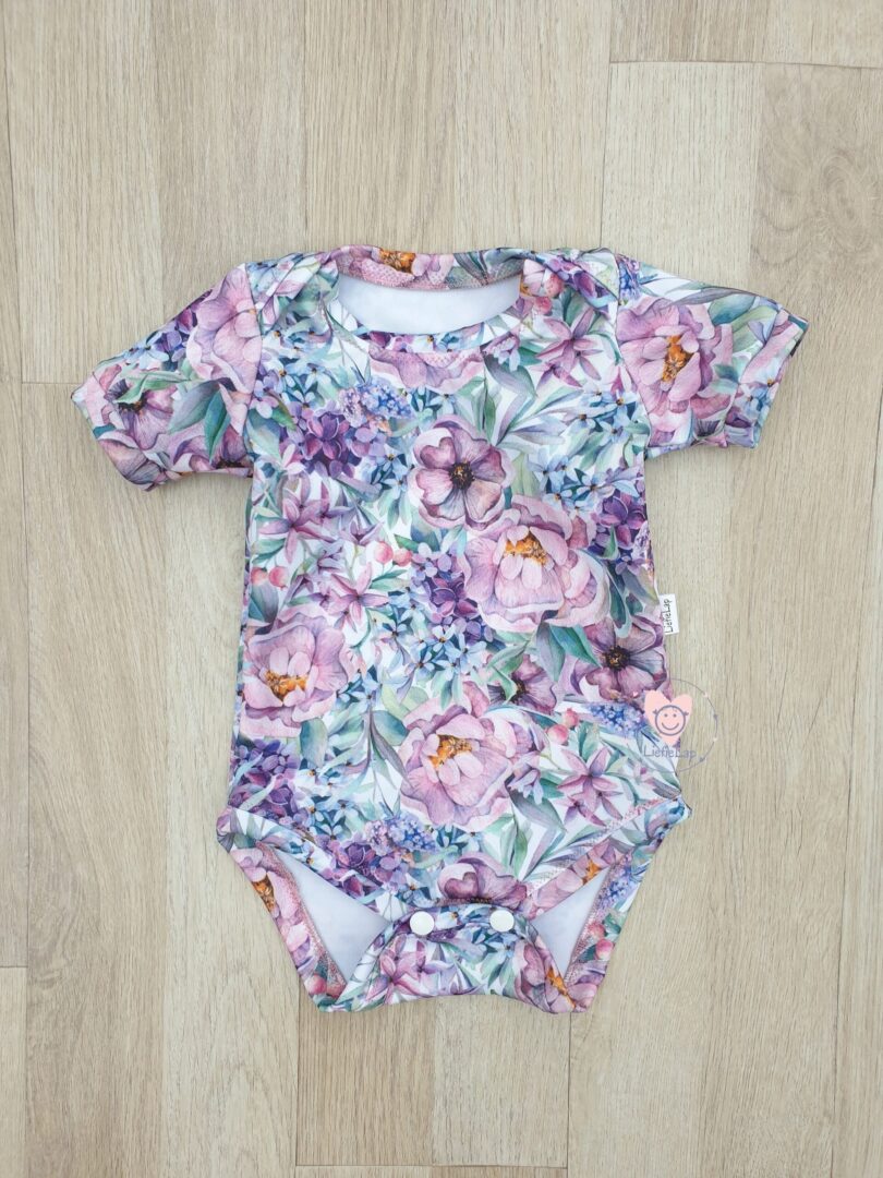 On Order Short Sleeve Purple Flowers and Plum pants Vest Set - Image 3