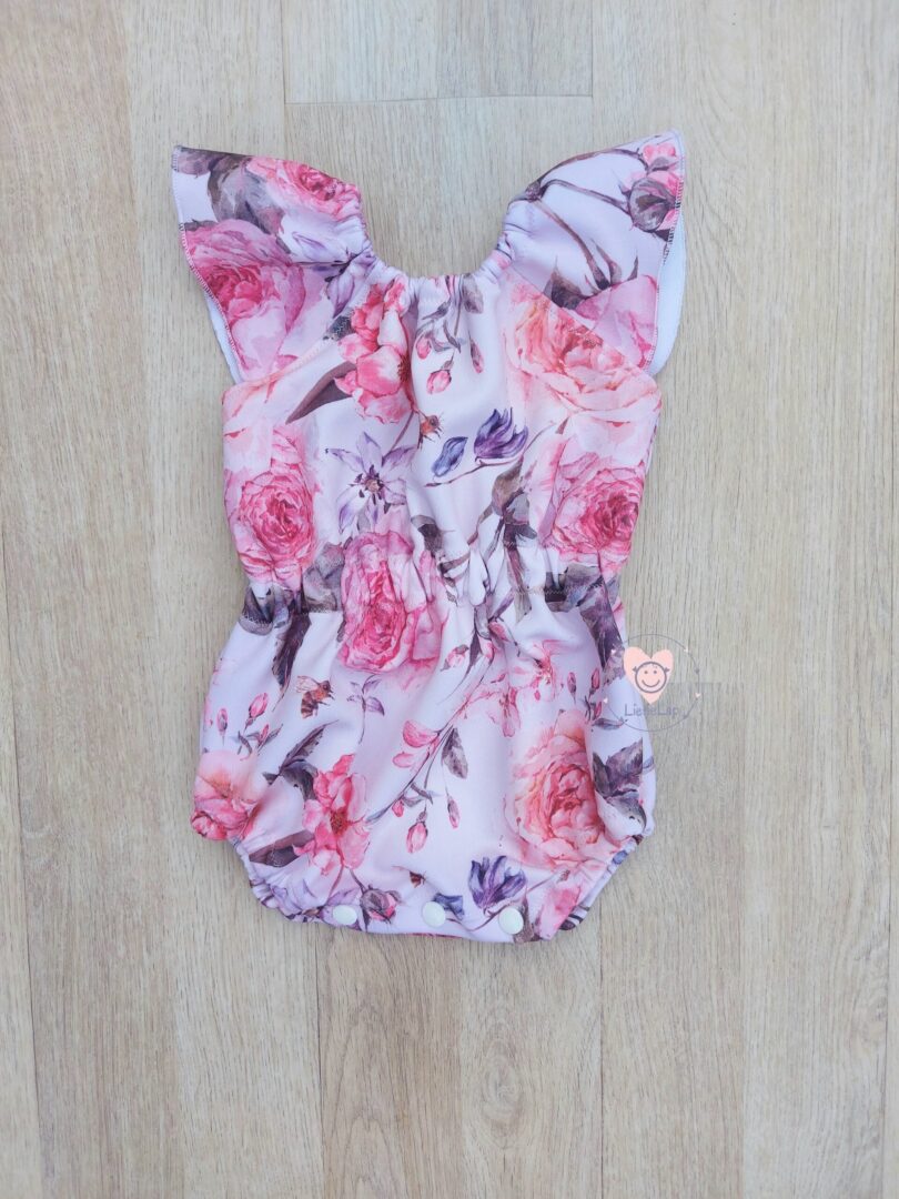 On Order Vintage Rose Romper Set With Purple Pants - Image 5