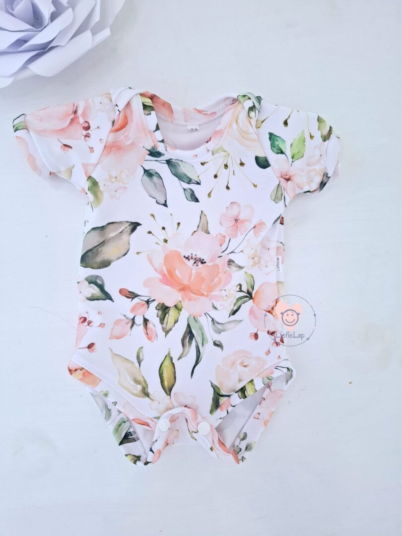 Long or Short Sleeve Peach Rose Vest and Nude pants Set - Image 7