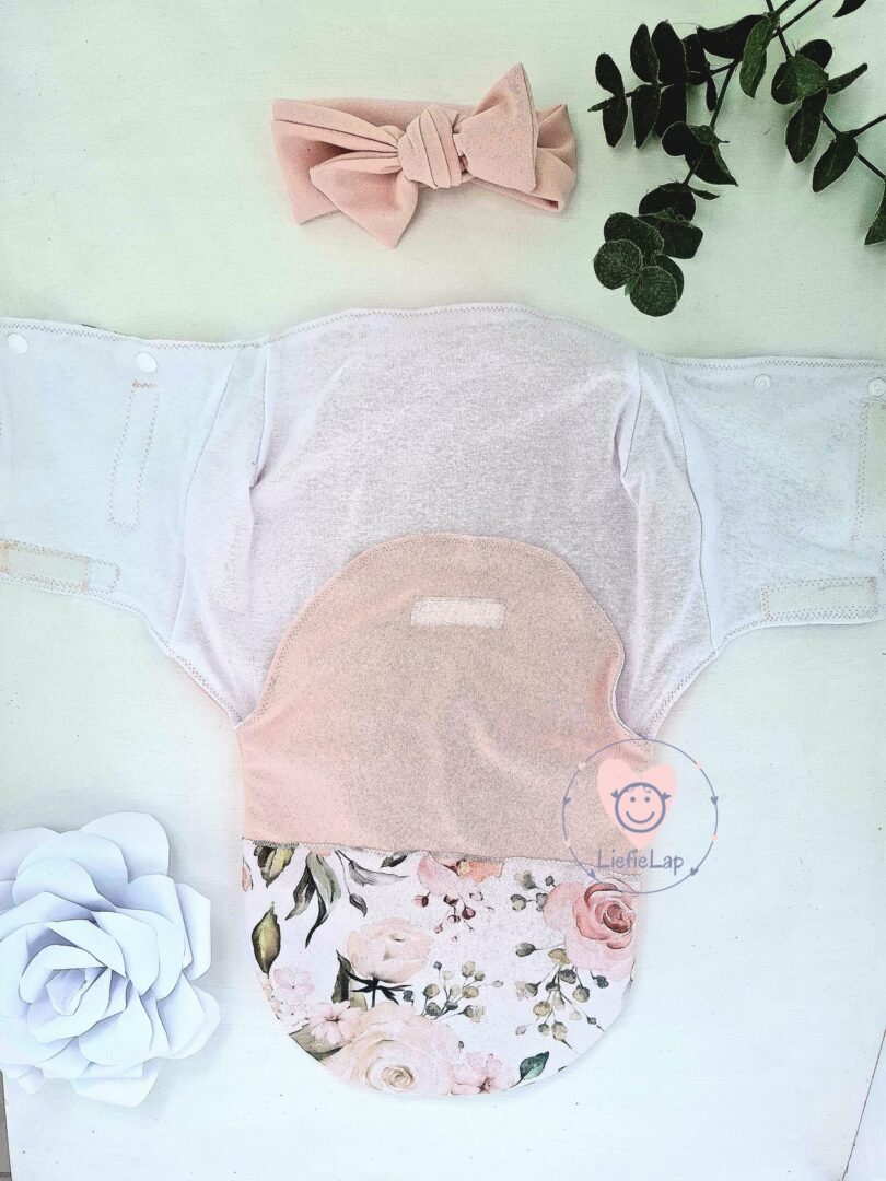 Newborn Swaddle Pod- Peach Rose - Image 3