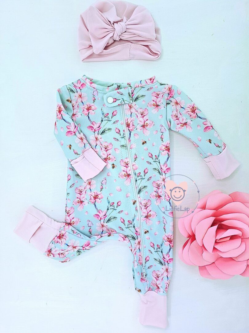 On Order Pink Blossoms Babygrow