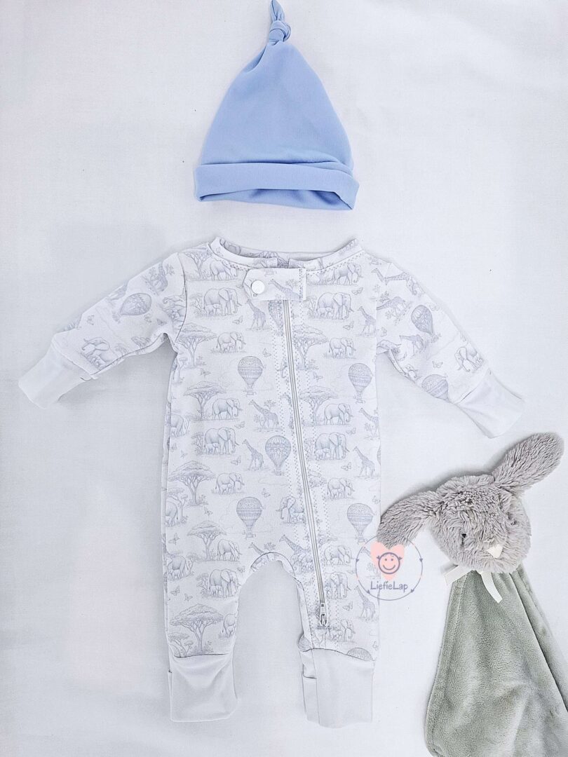 On Order Blue Safari Babygrow