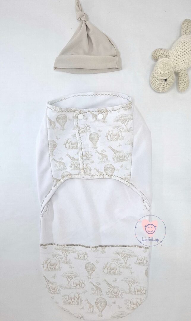 Newborn Swaddle Pod- Beige Safari